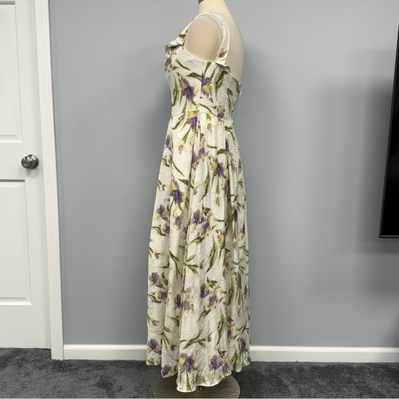 NWT Azazie Atelier Alexie Tulip Print Maxi Dress 12 White Iris Floral Dance Prom - Picture 6 of 16